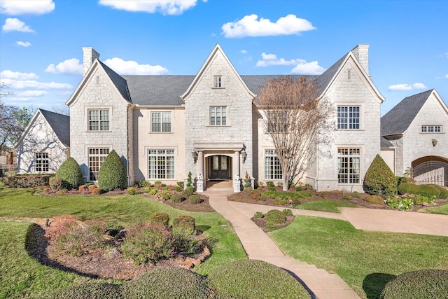 view of front of house featuring a front lawn