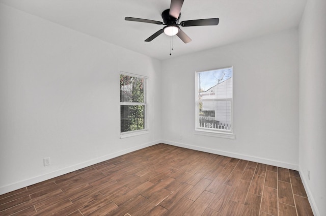 empty room featuring ceiling fan