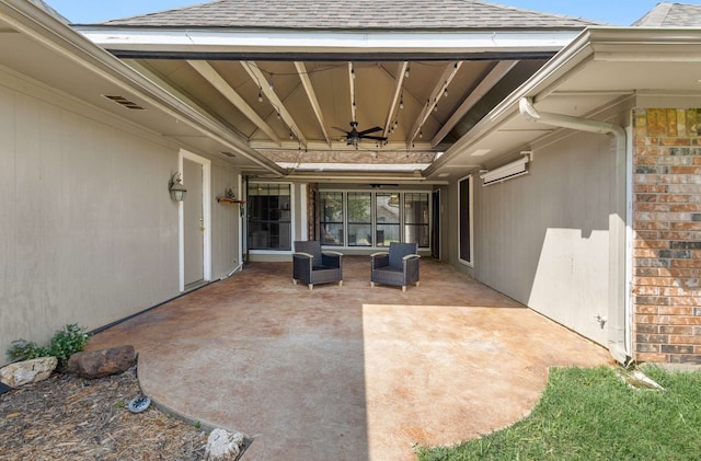 view of patio / terrace with ceiling fan