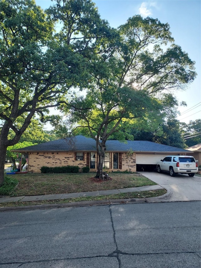 view of single story home