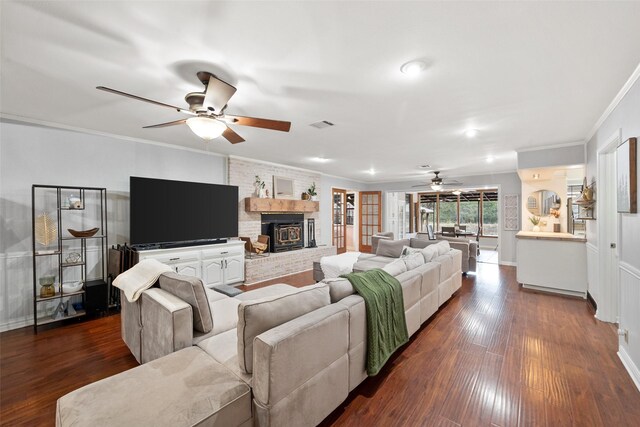 bedroom featuring ceiling fan and dark hardwood / wood-style flooring