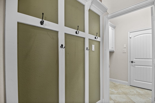 mudroom featuring light tile patterned floors