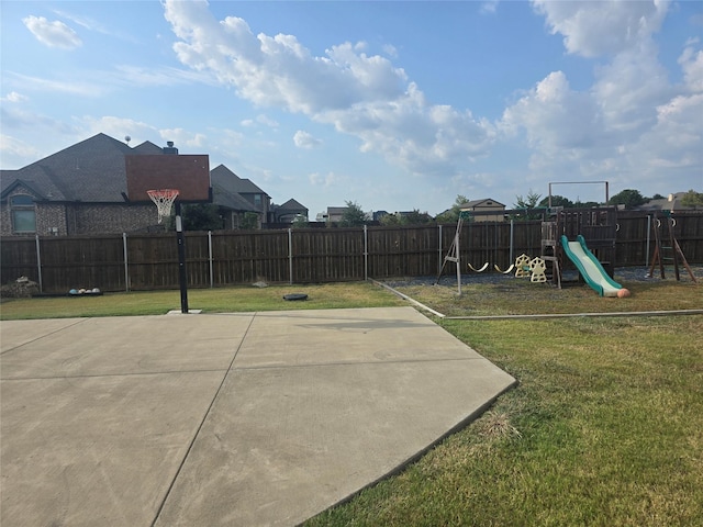 exterior space with a playground