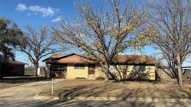 view of single story home