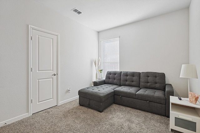 living room featuring carpet flooring