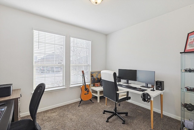 view of carpeted office