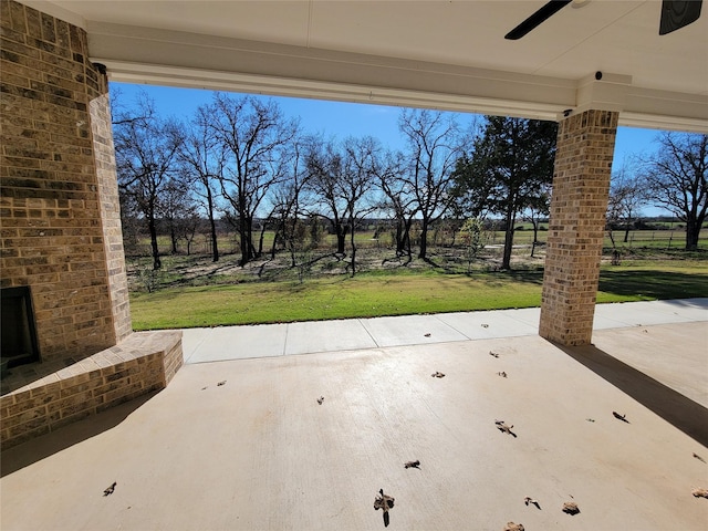 view of patio / terrace with ceiling fan