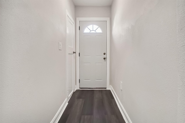 doorway to outside featuring wood-type flooring