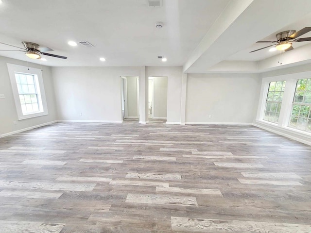 empty room with light hardwood / wood-style floors