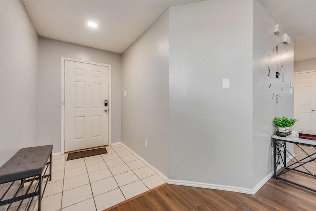 entrance foyer with light hardwood / wood-style floors