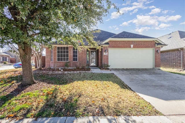 ranch-style home with a garage