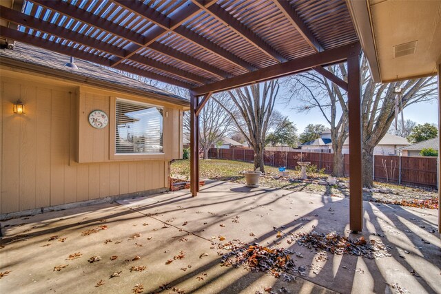 view of patio / terrace featuring a pergola