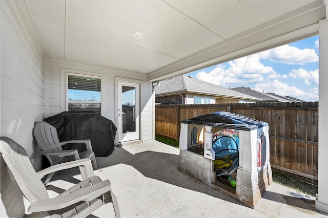 view of patio featuring area for grilling