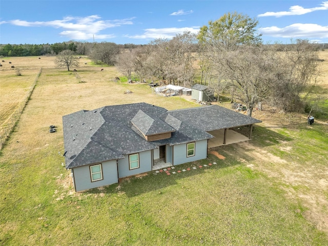 bird's eye view with a rural view