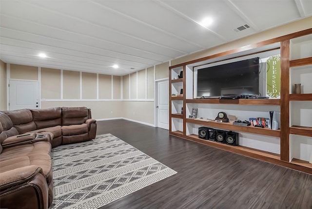 living room with wood-type flooring