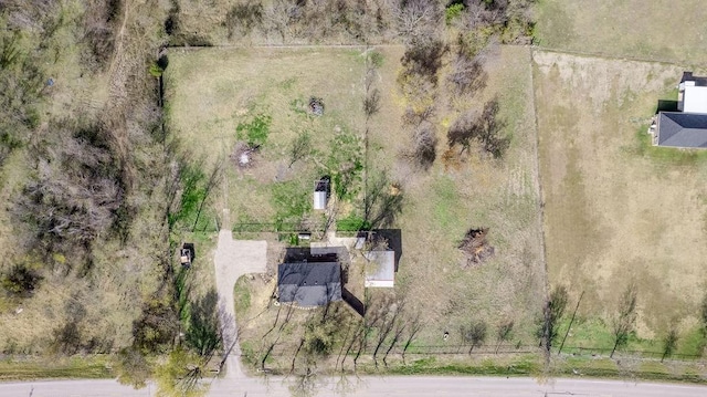 drone / aerial view with a rural view