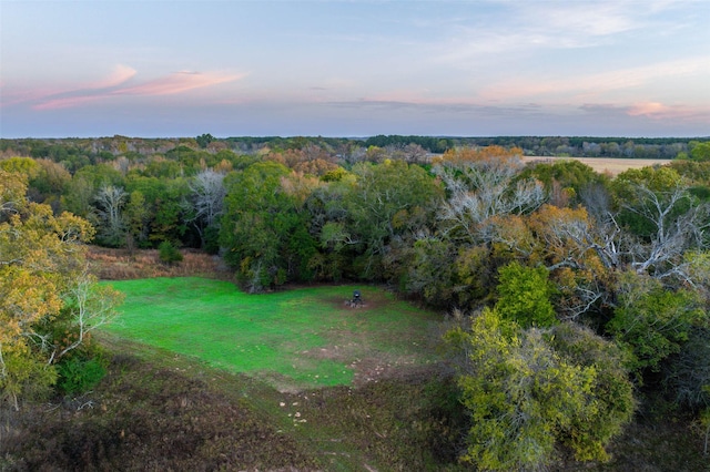 view of aerial view at dusk