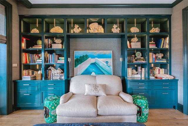 living area with light wood-type flooring