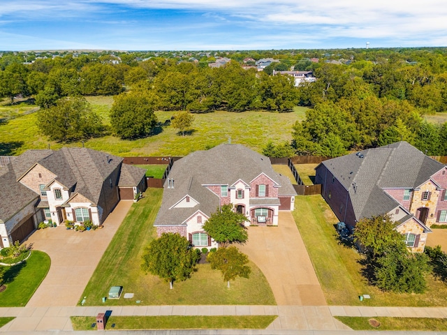 drone / aerial view with a residential view