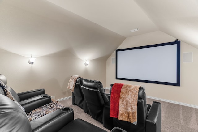 10014 Edgeway Cir, Rowlett, TX 75089 - cinema featuring light carpet, vaulted ceiling, and baseboards