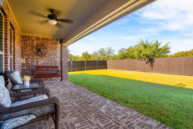 10014 Edgeway Cir, Rowlett, TX 75089 - view of patio / terrace with a ceiling fan