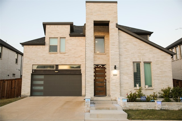 contemporary house with a garage