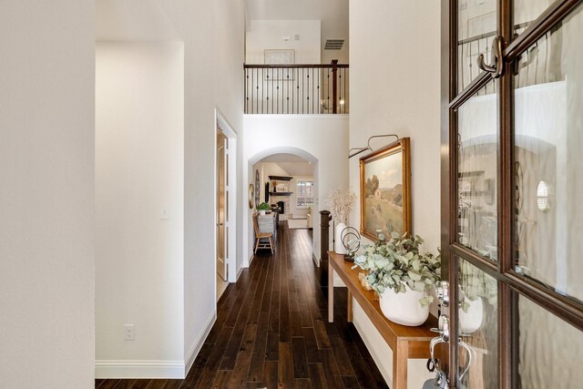 entrance foyer featuring dark wood-type flooring