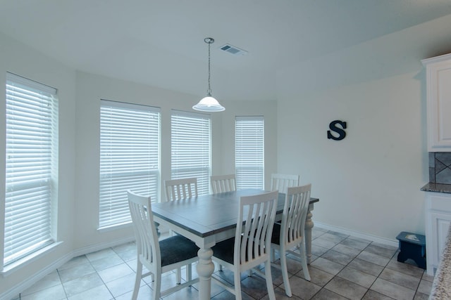 view of tiled dining room