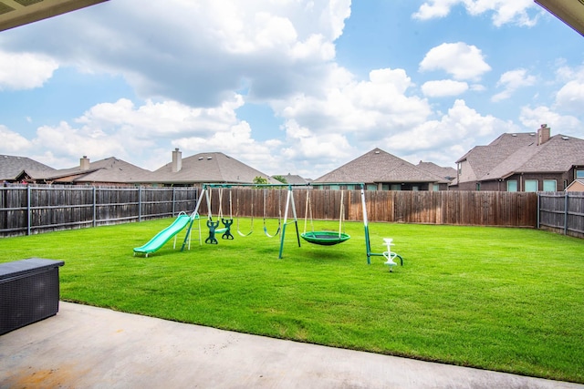 view of yard featuring a playground