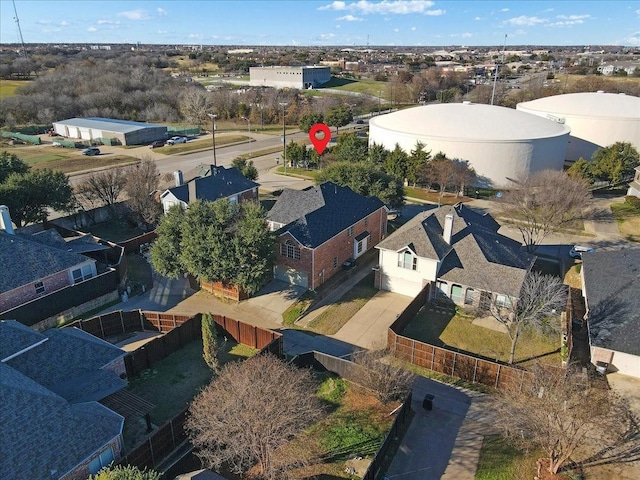 drone / aerial view with a residential view