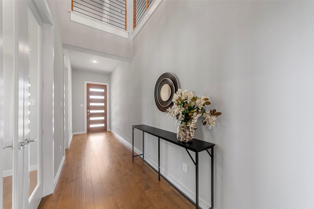 entrance foyer with hardwood / wood-style flooring