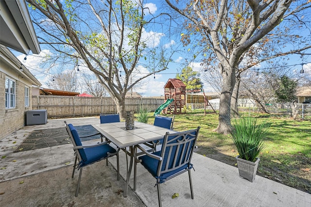 view of patio / terrace with a playground