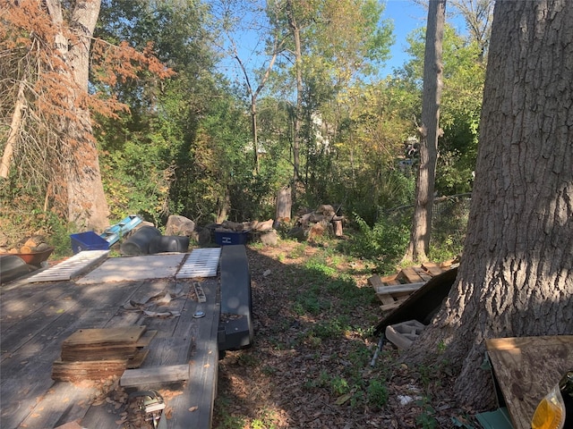 view of yard with a deck