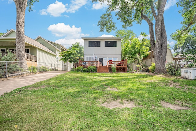 view of yard featuring a deck