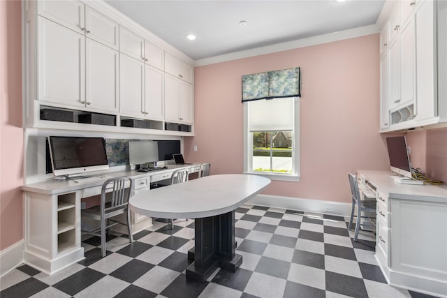 6090 Graemont Blvd, Tyler, TX 75703 - office area with built in desk, dark floors, and baseboards