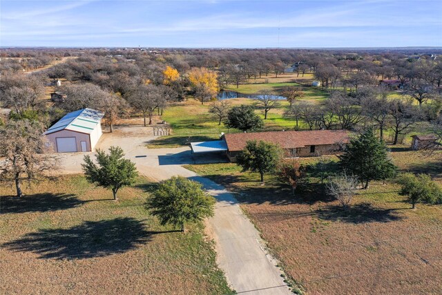 bird's eye view with a rural view