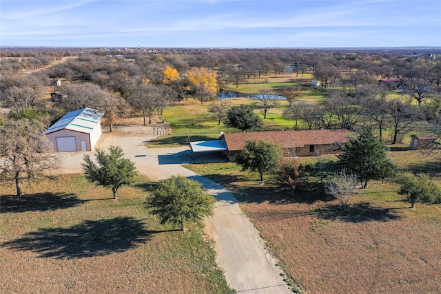 bird's eye view with a rural view