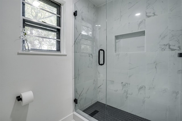 bathroom featuring walk in shower