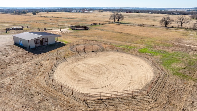 aerial view featuring a rural view