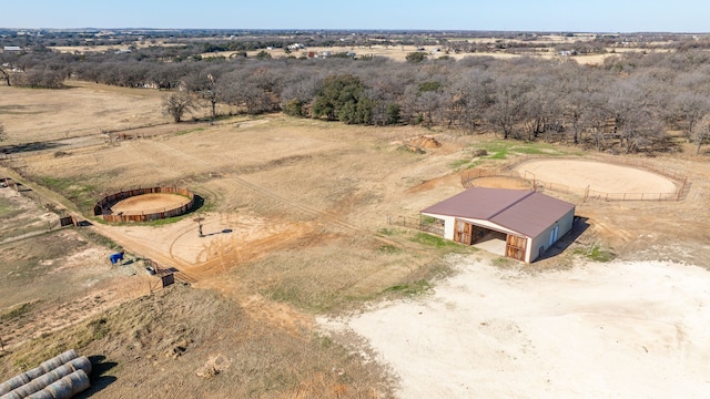 drone / aerial view with a rural view