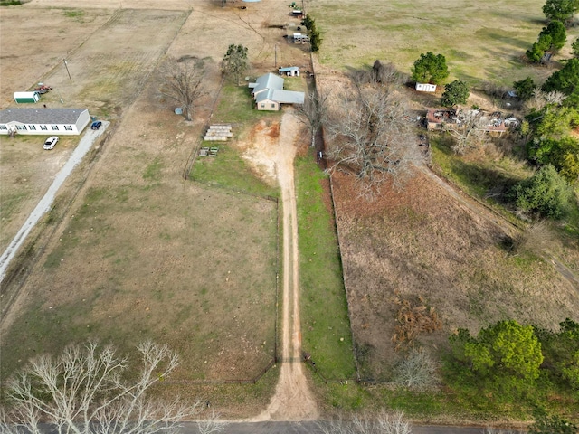 drone / aerial view with a rural view