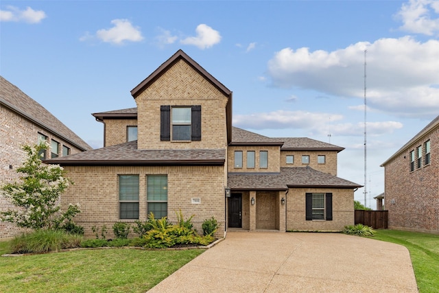 view of front facade featuring a front yard