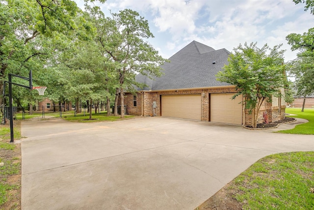 view of home's exterior with a garage