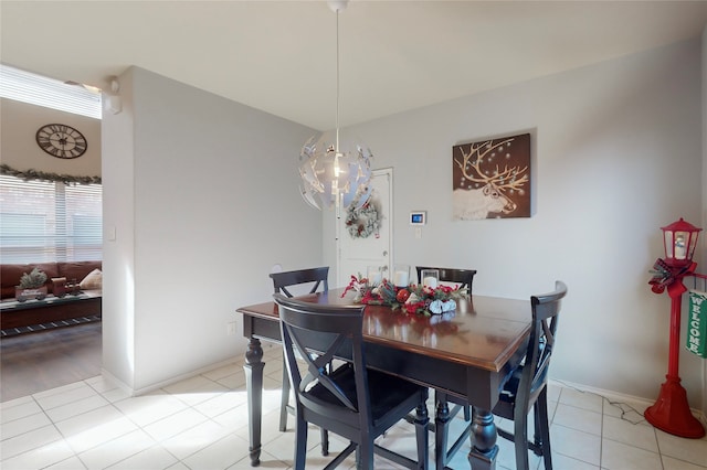 view of tiled dining room