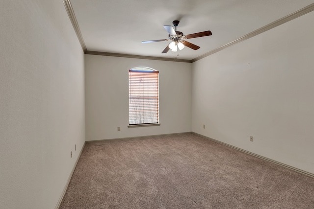 carpeted empty room with crown molding