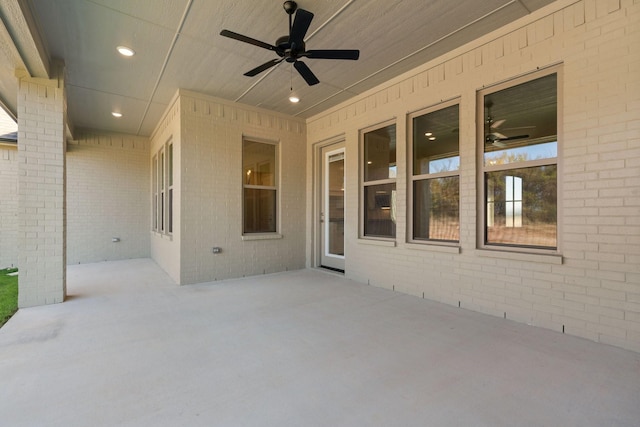 view of patio / terrace with ceiling fan