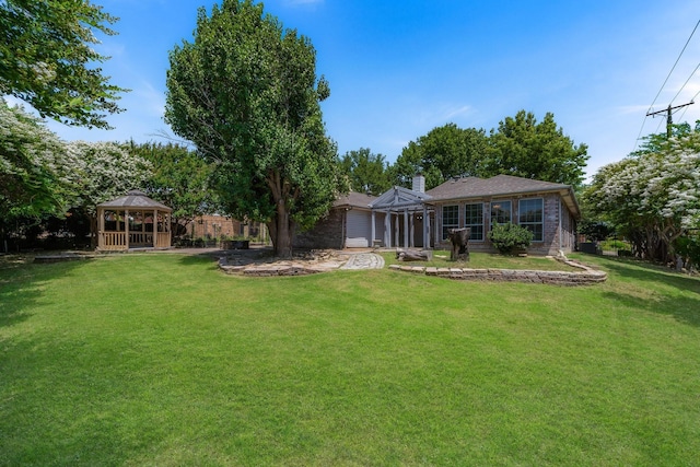 view of yard featuring a gazebo