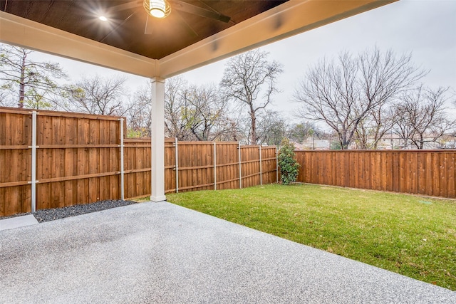 view of yard with a patio