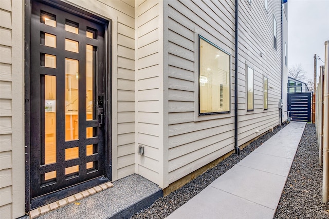 view of doorway to property