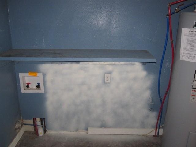 washroom with hookup for a washing machine and water heater